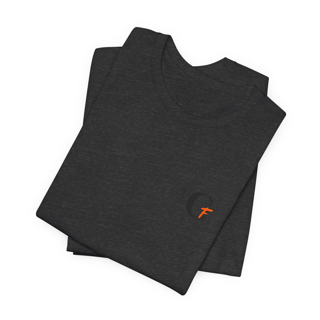 Casual Fits Tee — Minimal Chest G & Back "Casual fits" Graphic T-Shirt