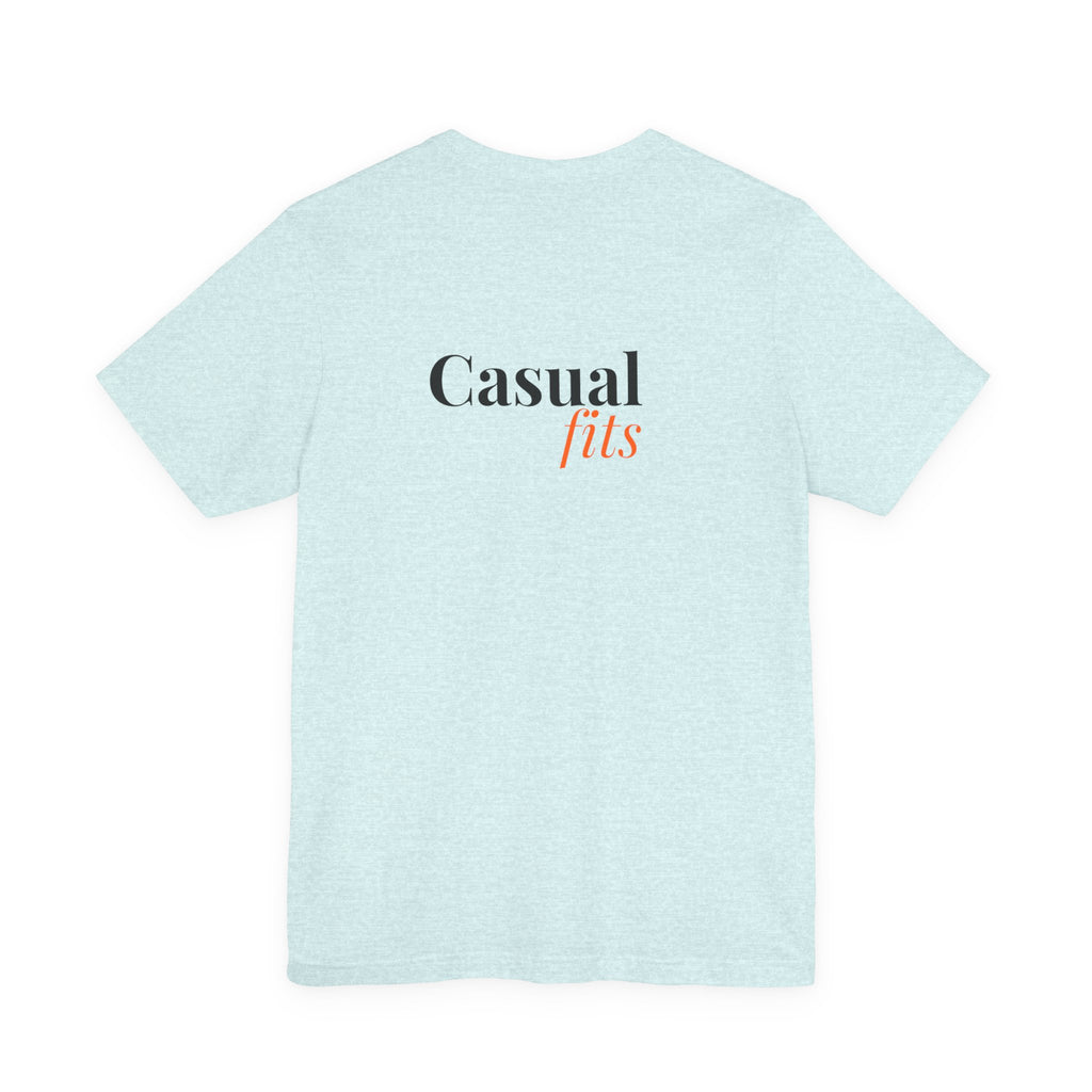Casual Fits Tee — Minimal Chest G & Back "Casual fits" Graphic T-Shirt
