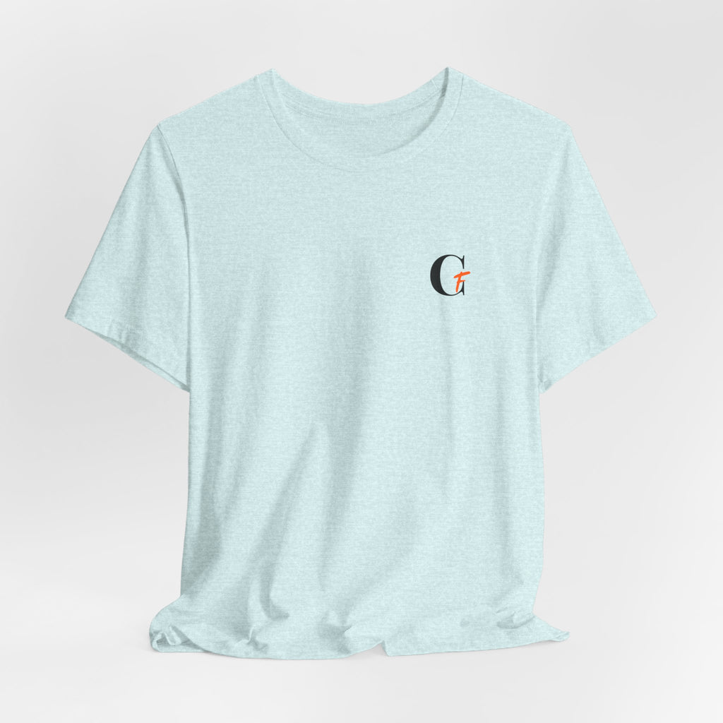 Casual Fits Tee — Minimal Chest G & Back "Casual fits" Graphic T-Shirt