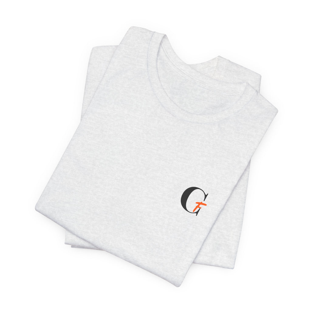 Casual Fits Tee — Minimal Chest G & Back "Casual fits" Graphic T-Shirt