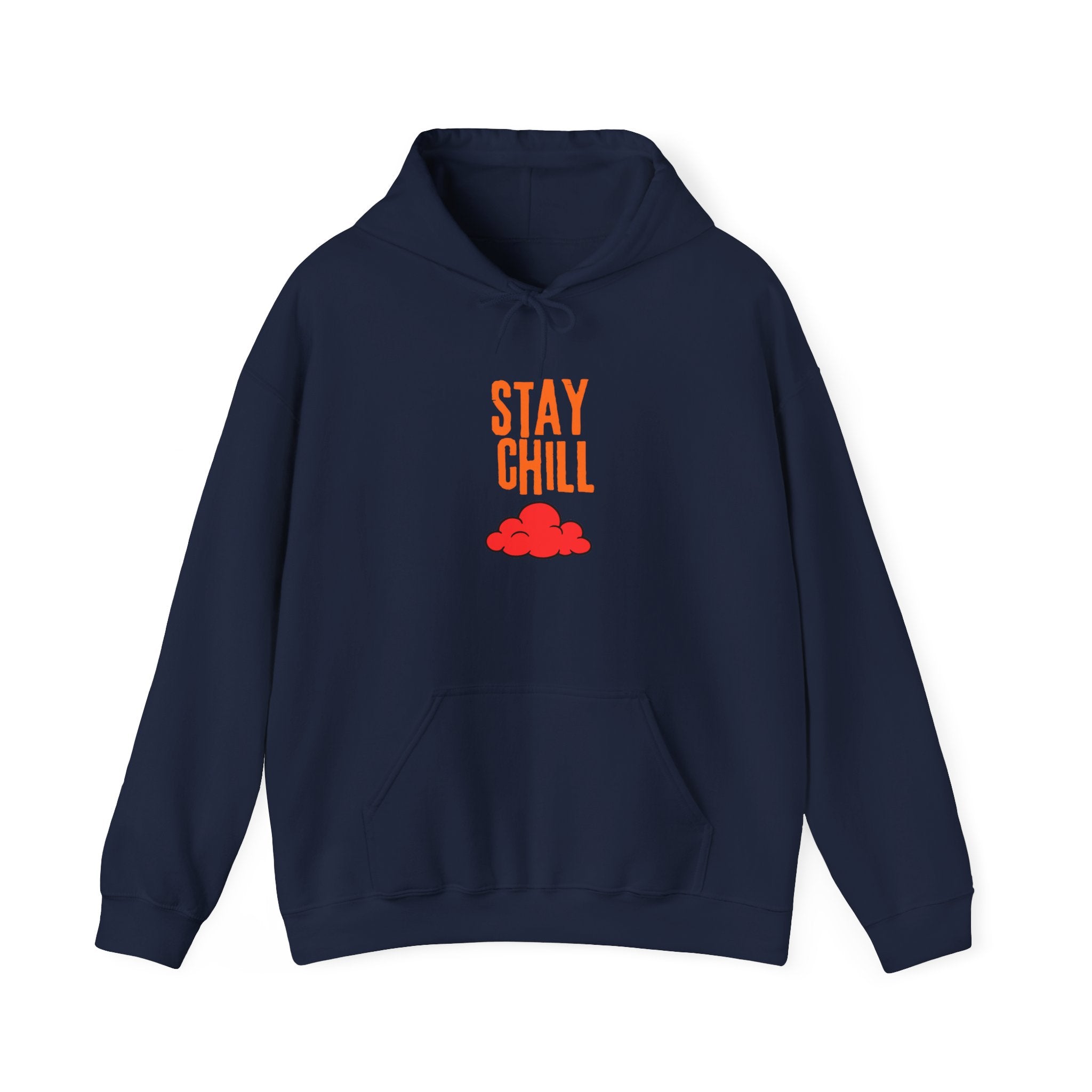 Stay Chill Hoodie — Minimal Retro Cloud Graphic Pullover