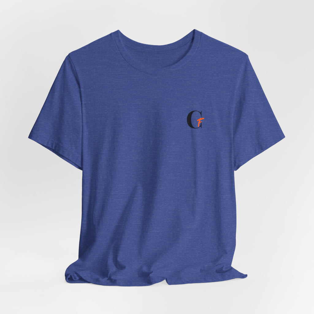 Casual Fits Tee — Minimal Chest G & Back "Casual fits" Graphic T-Shirt