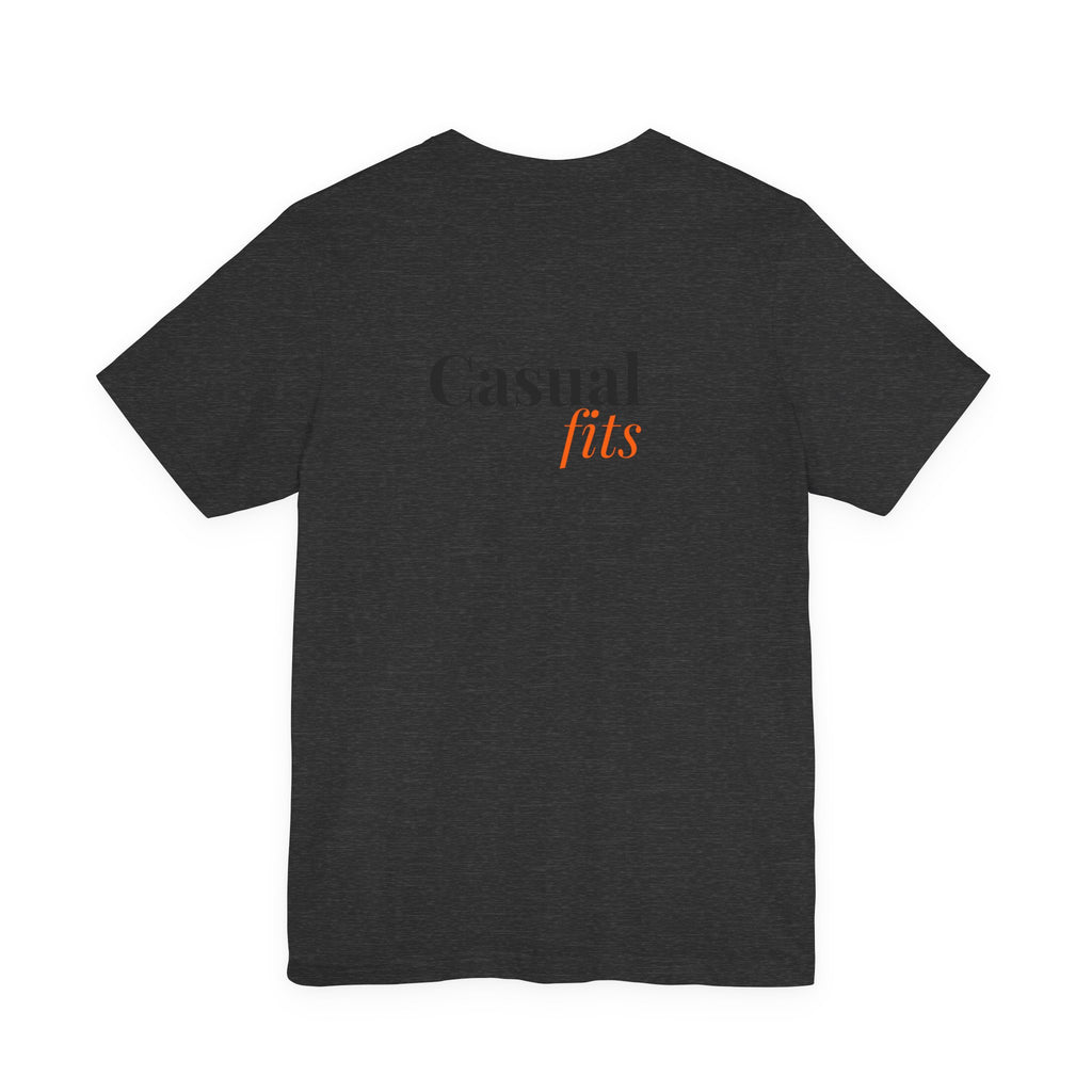Casual Fits Tee — Minimal Chest G & Back "Casual fits" Graphic T-Shirt