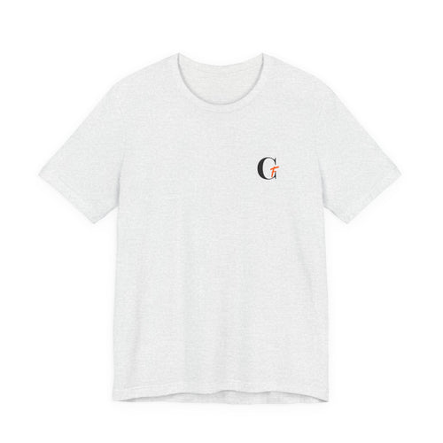 Casual Fits Tee — Minimal Chest G & Back "Casual fits" Graphic T-Shirt