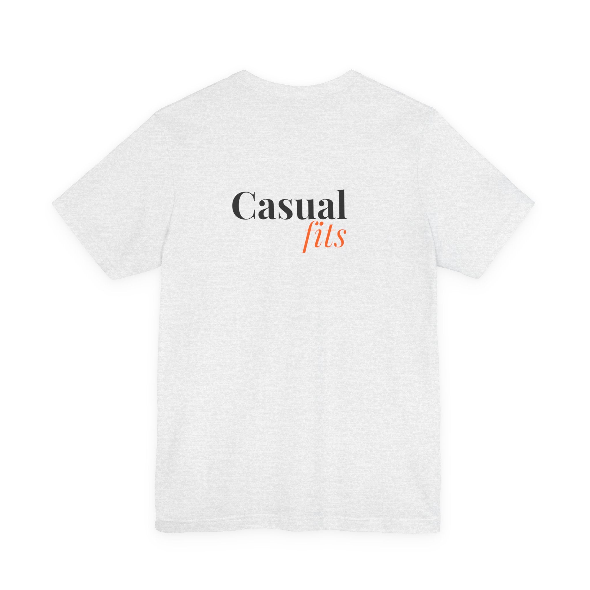 Casual Fits Tee — Minimal Chest G & Back "Casual fits" Graphic T-Shirt