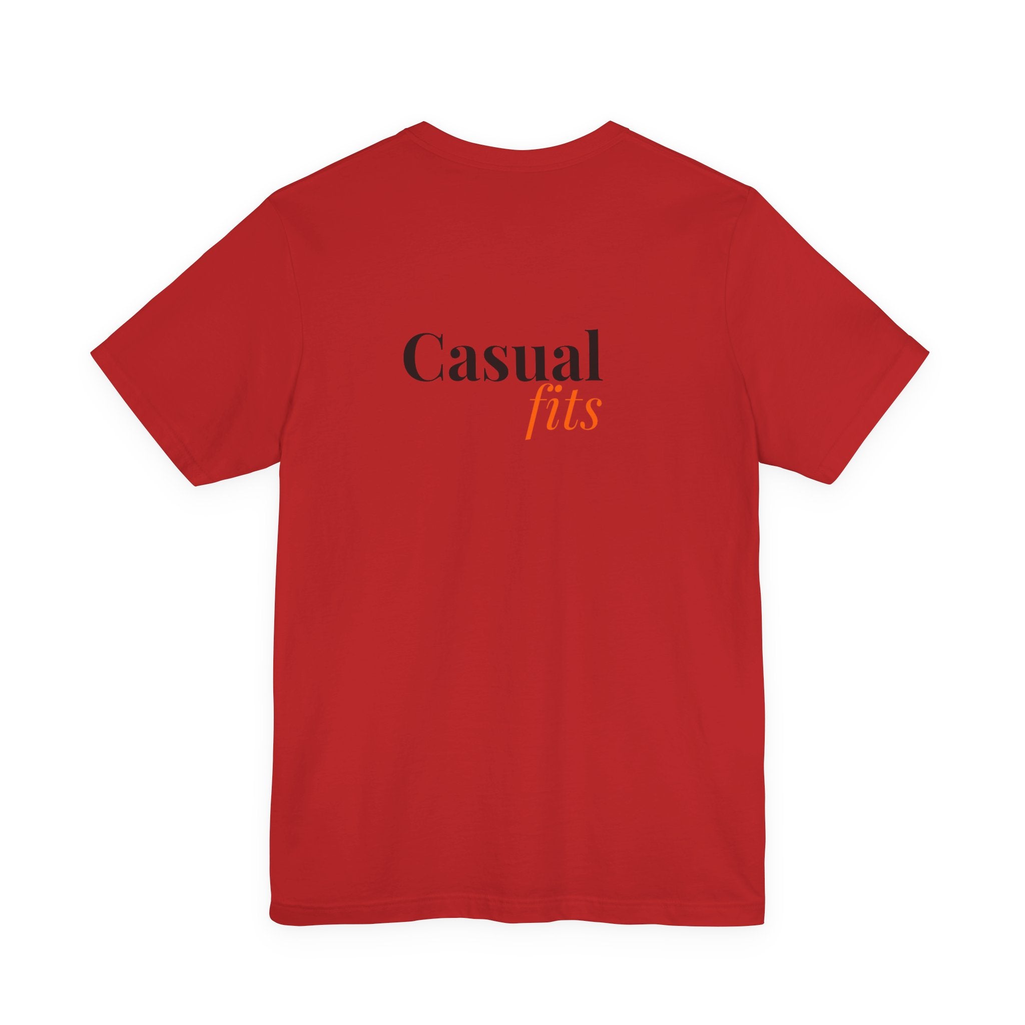 Casual Fits Tee — Minimal Chest G & Back "Casual fits" Graphic T-Shirt