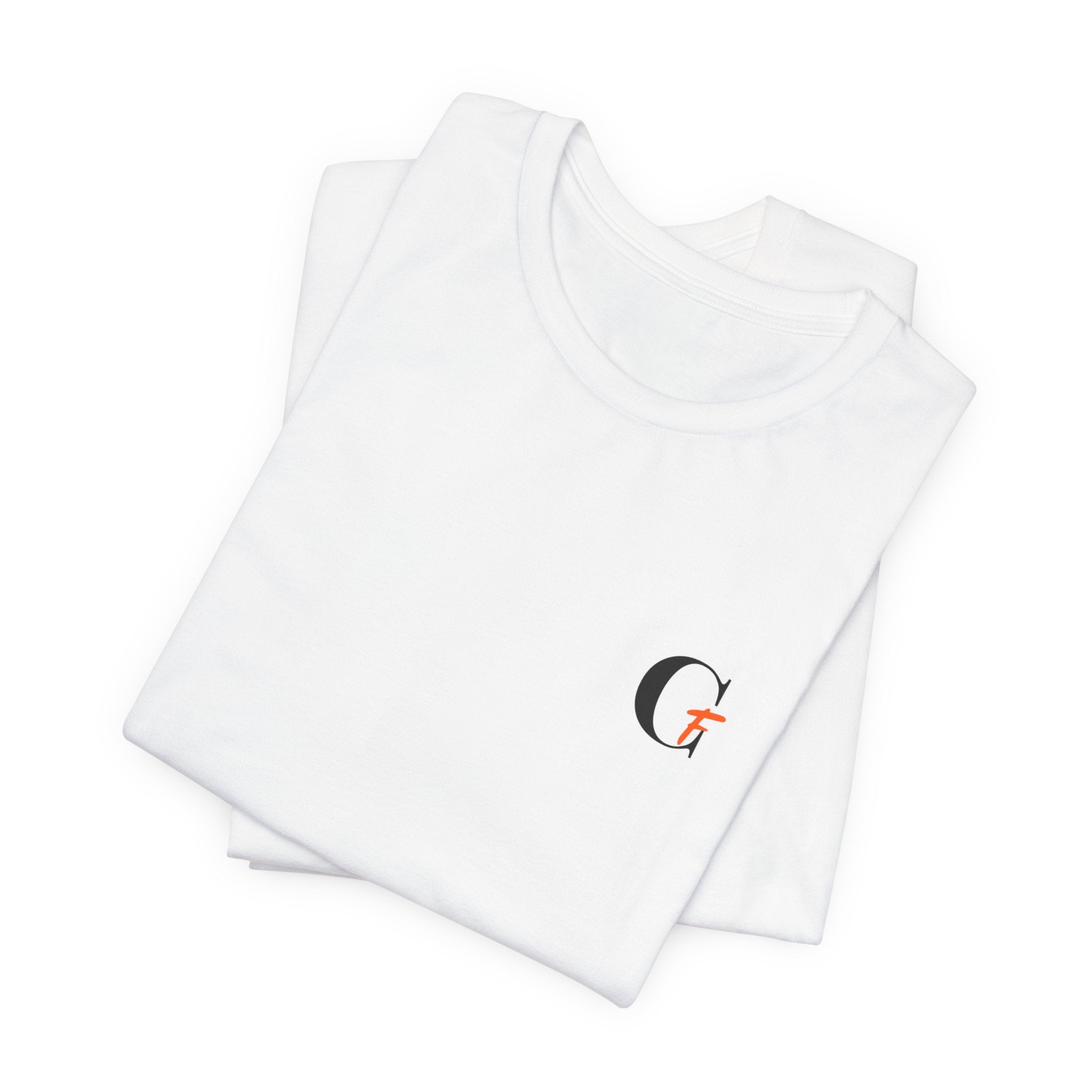 Casual Fits Tee — Minimal Chest G & Back "Casual fits" Graphic T-Shirt
