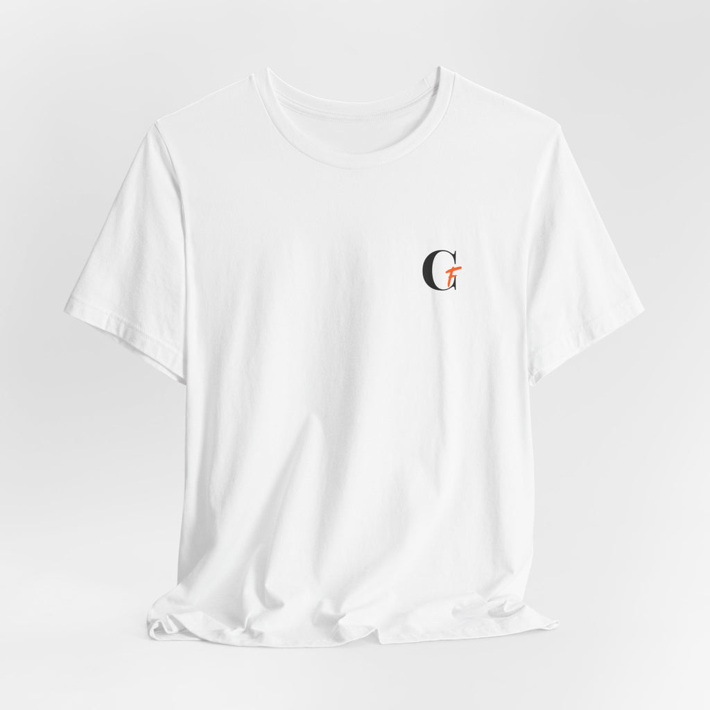 Casual Fits Tee — Minimal Chest G & Back "Casual fits" Graphic T-Shirt