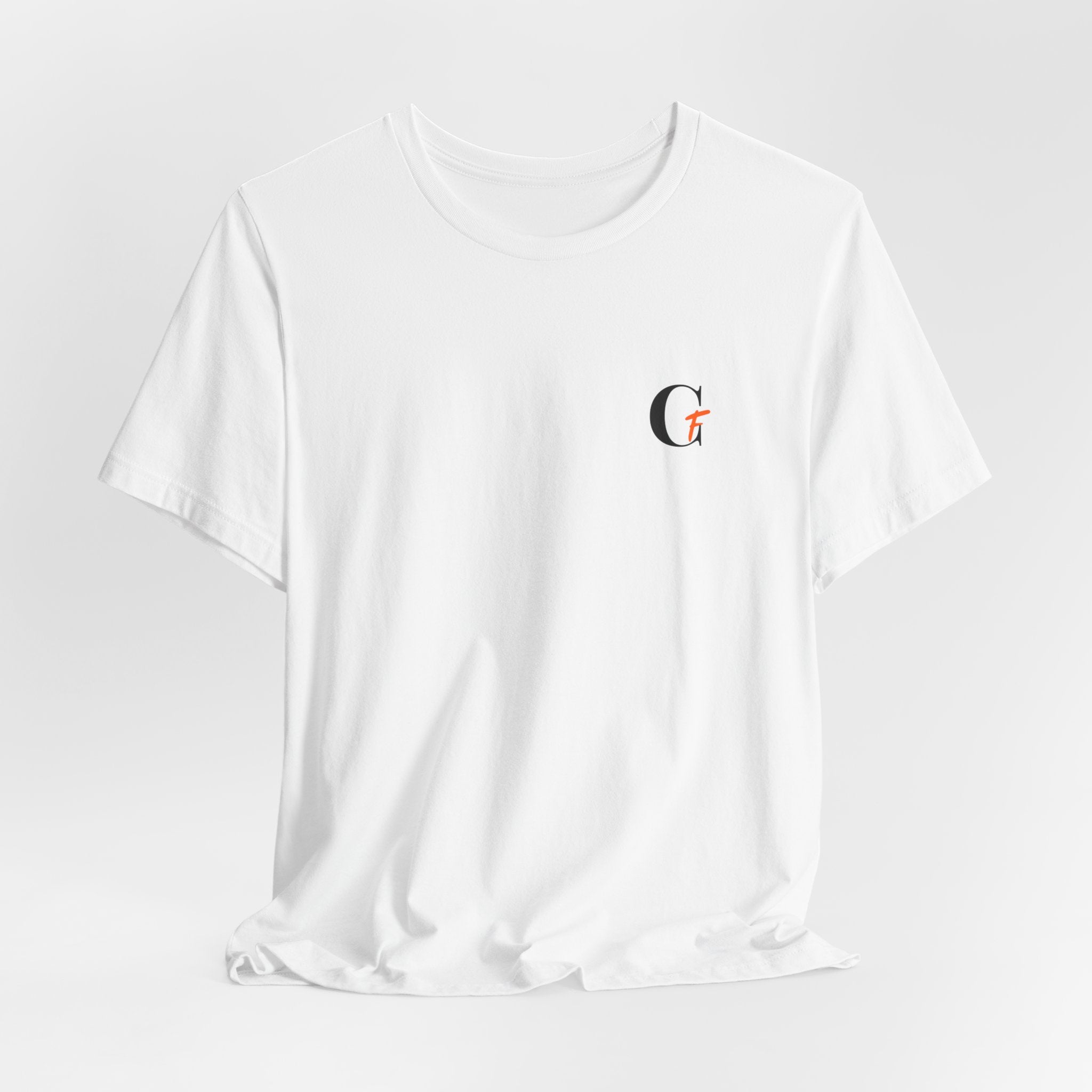 Casual Fits Tee — Minimal Chest G & Back "Casual fits" Graphic T-Shirt