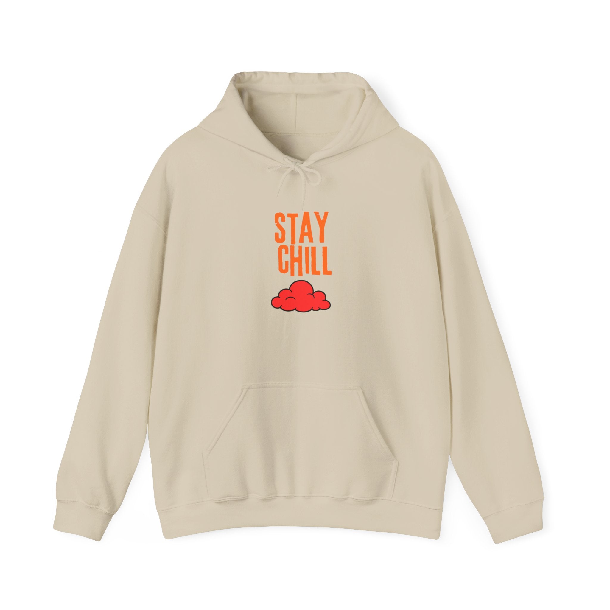 Stay Chill Hoodie — Minimal Retro Cloud Graphic Pullover
