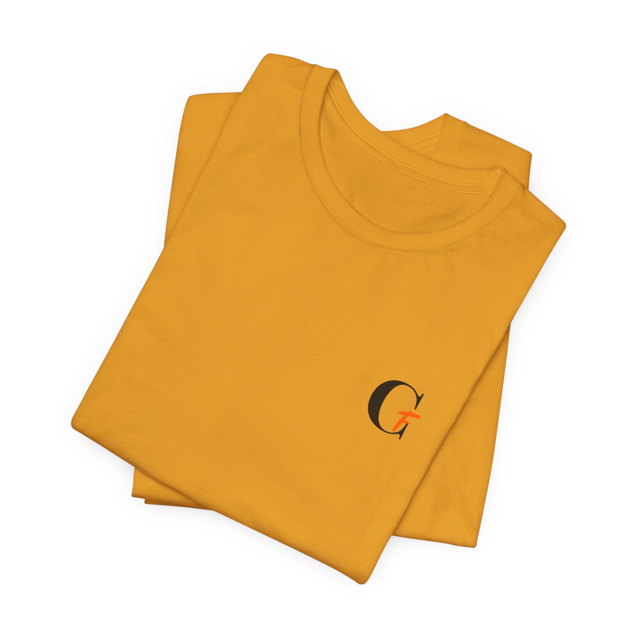 Casual Fits Tee — Minimal Chest G & Back "Casual fits" Graphic T-Shirt