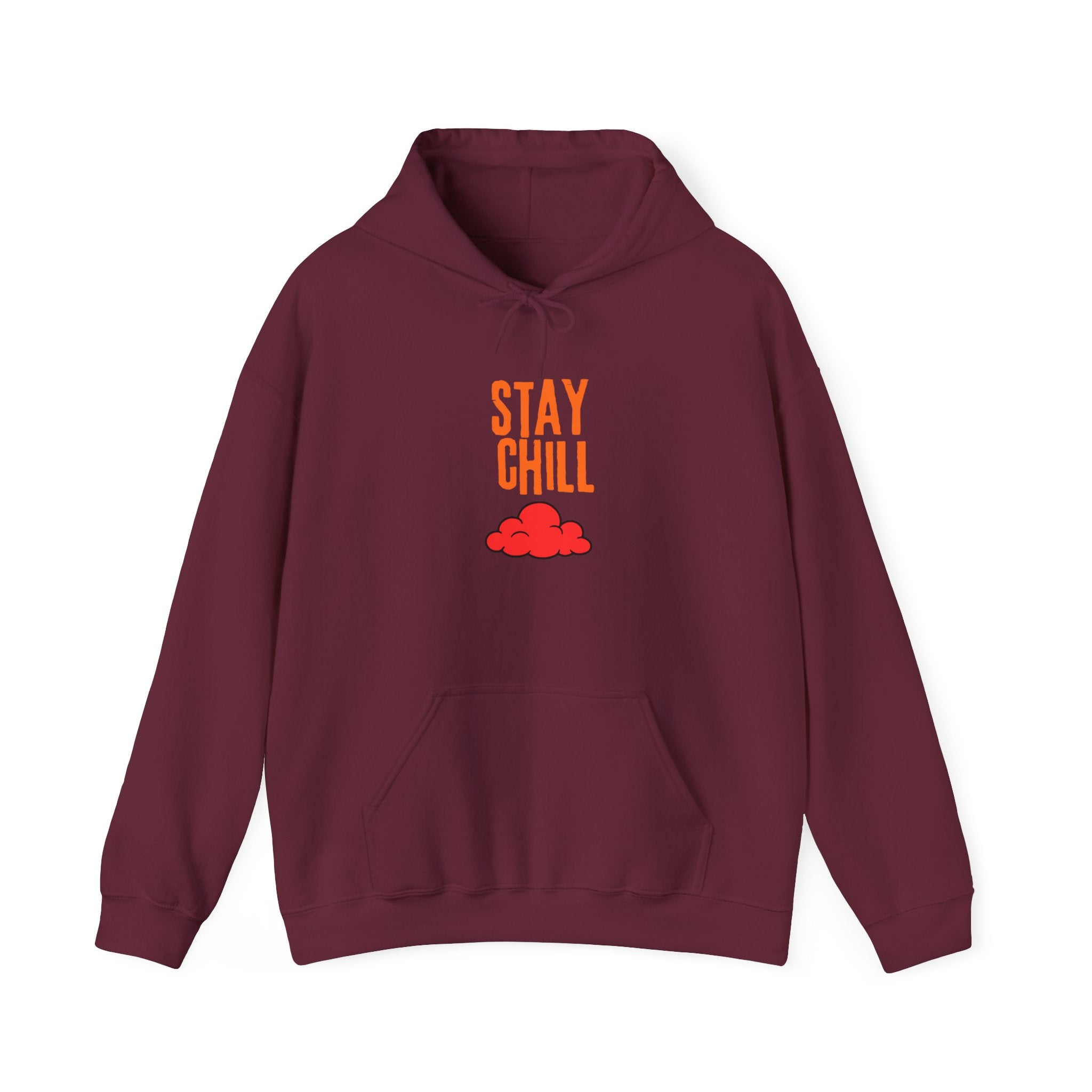 Stay Chill Hoodie — Minimal Retro Cloud Graphic Pullover
