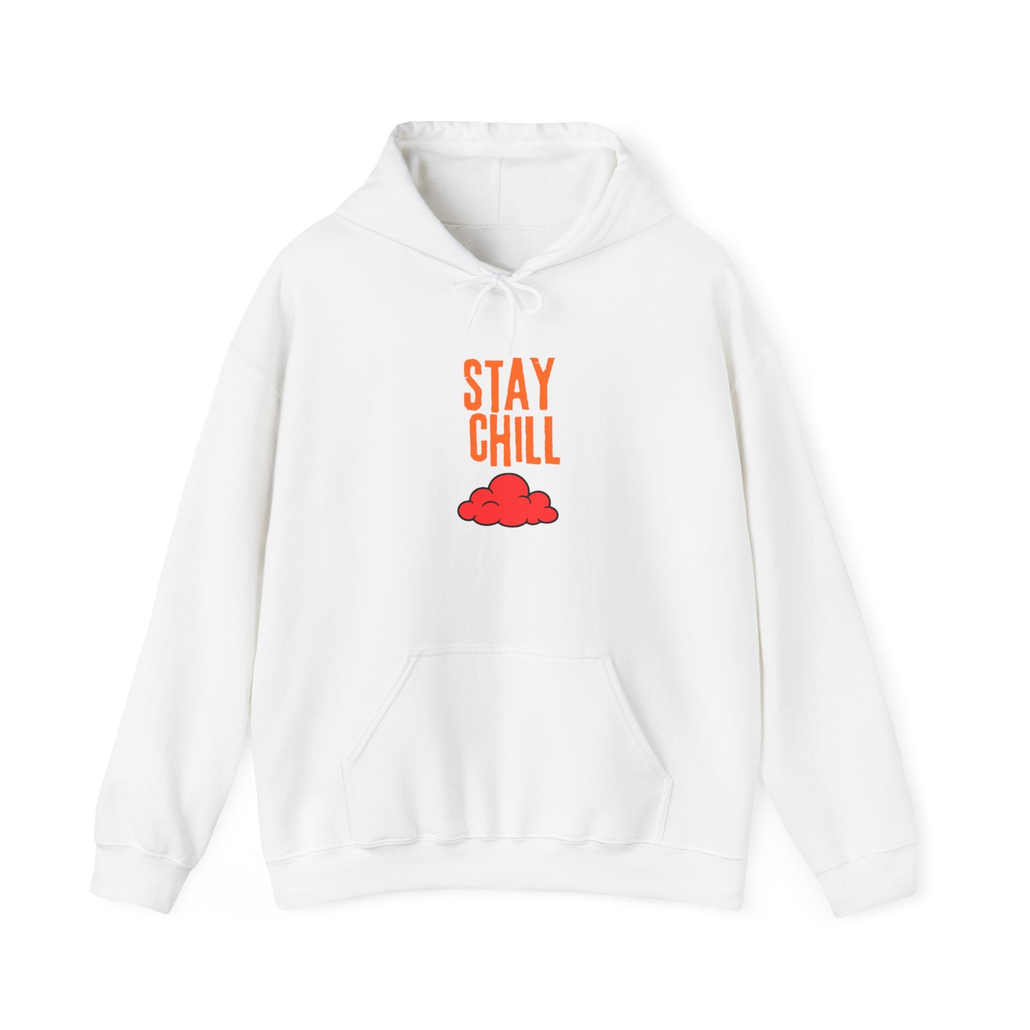 Stay Chill Hoodie — Minimal Retro Cloud Graphic Pullover
