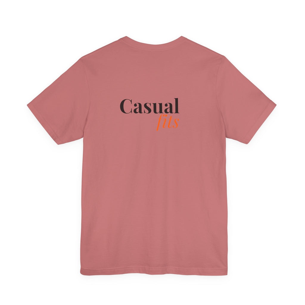Casual Fits Tee — Minimal Chest G & Back "Casual fits" Graphic T-Shirt