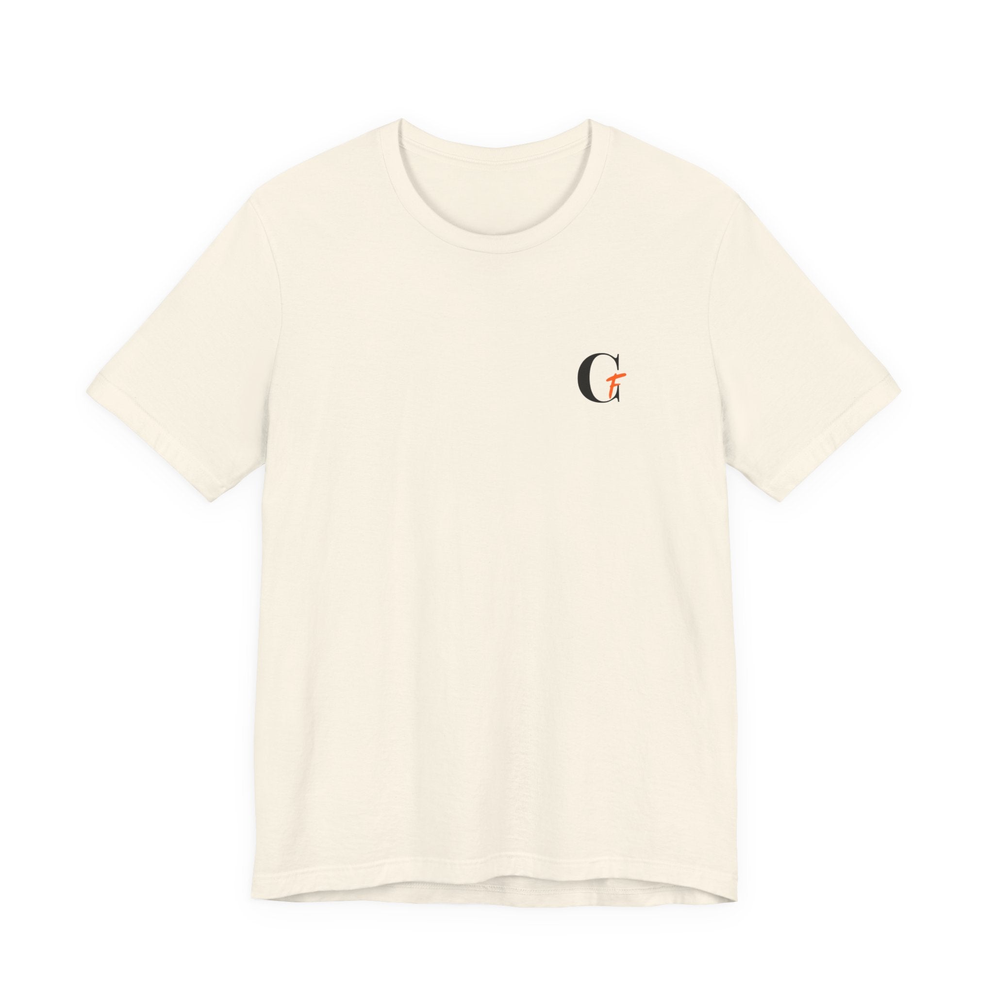 Casual Fits Tee — Minimal Chest G & Back "Casual fits" Graphic T-Shirt