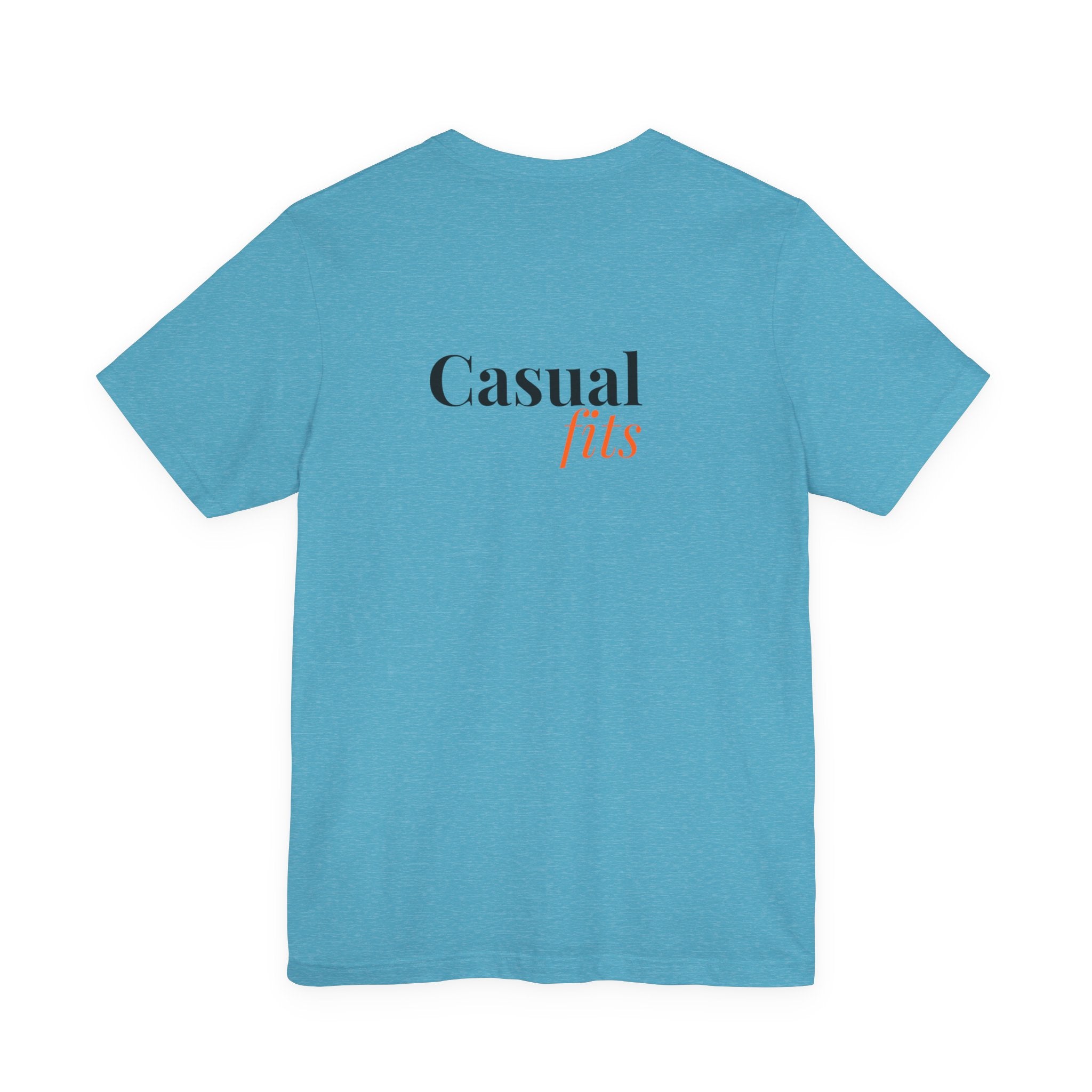 Casual Fits Tee — Minimal Chest G & Back "Casual fits" Graphic T-Shirt
