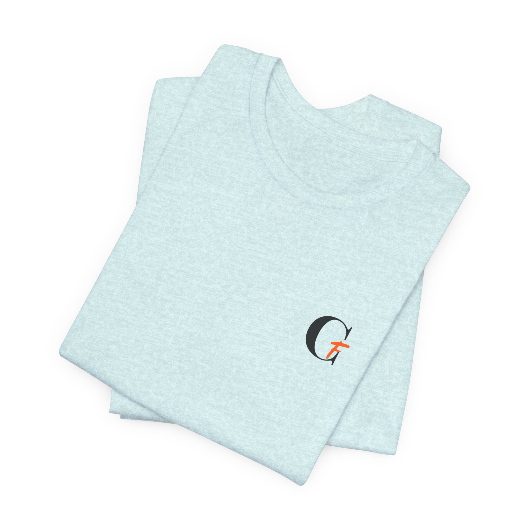 Casual Fits Tee — Minimal Chest G & Back "Casual fits" Graphic T-Shirt