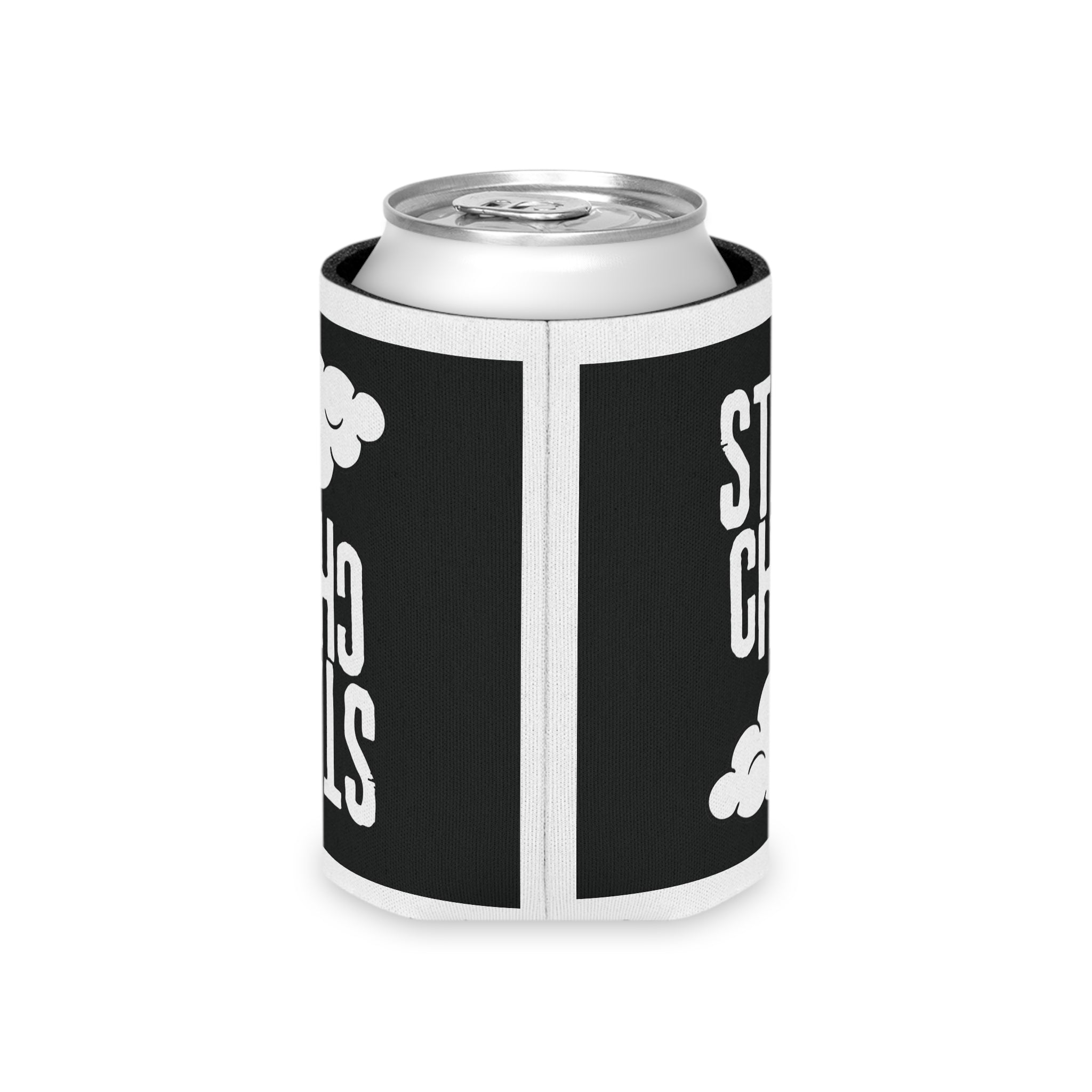 Can Cooler — "Stay Chill" Black Foam Can Cooler with Cloud Graphic
