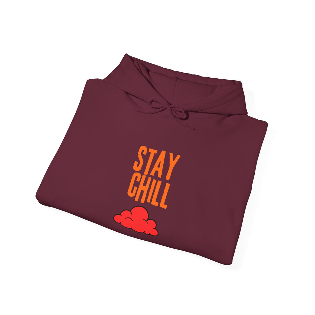 Stay Chill Hoodie — Minimal Retro Cloud Graphic Pullover