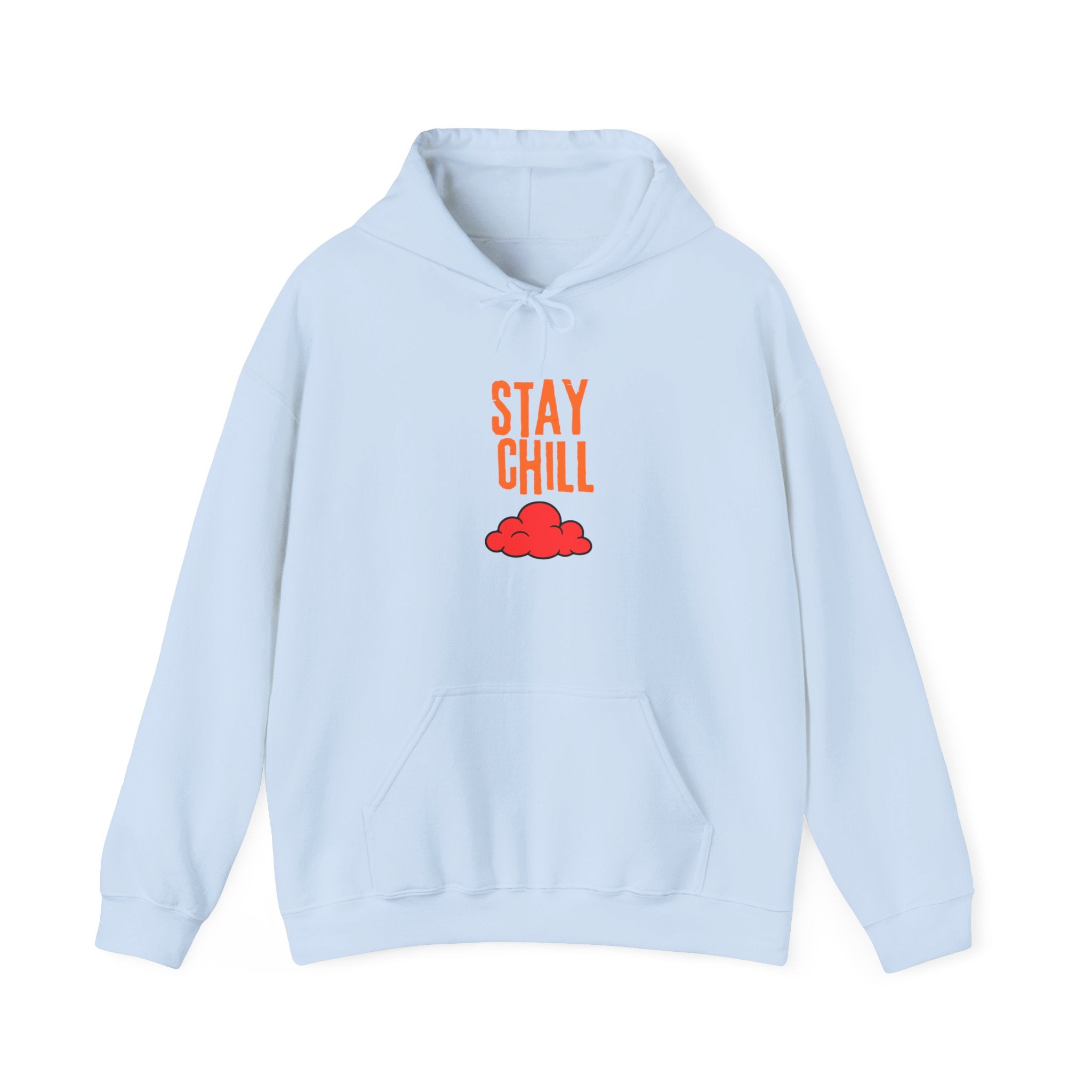 Stay Chill Hoodie — Minimal Retro Cloud Graphic Pullover