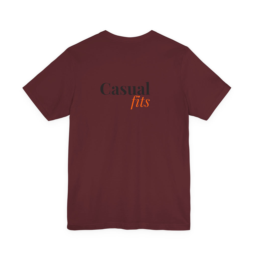 Casual Fits Tee — Minimal Chest G & Back "Casual fits" Graphic T-Shirt