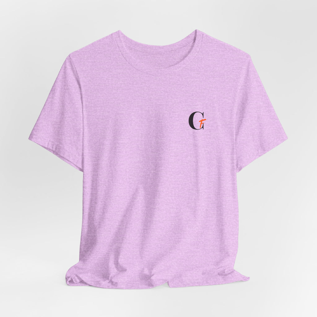 Casual Fits Tee — Minimal Chest G & Back "Casual fits" Graphic T-Shirt
