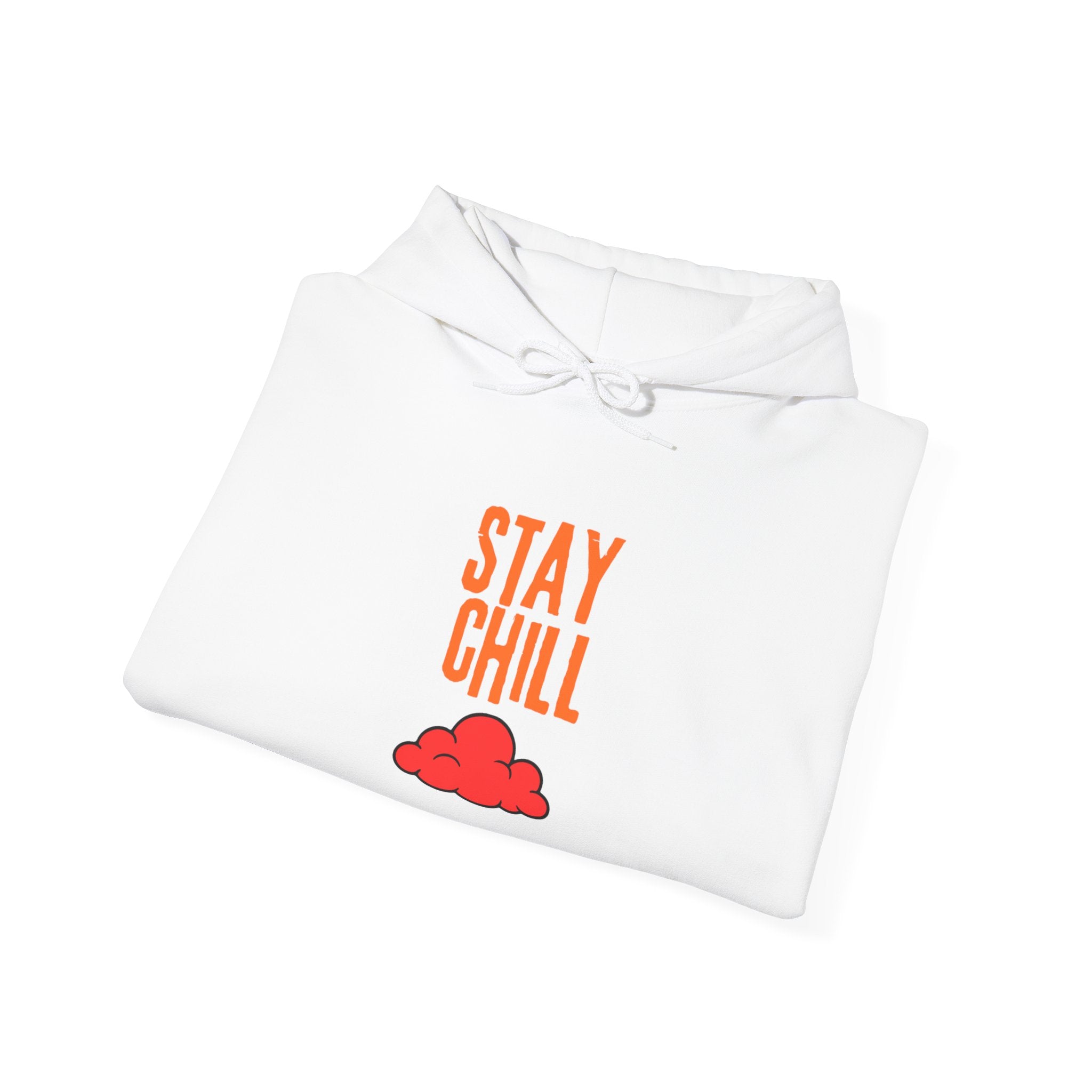 Stay Chill Hoodie — Minimal Retro Cloud Graphic Pullover
