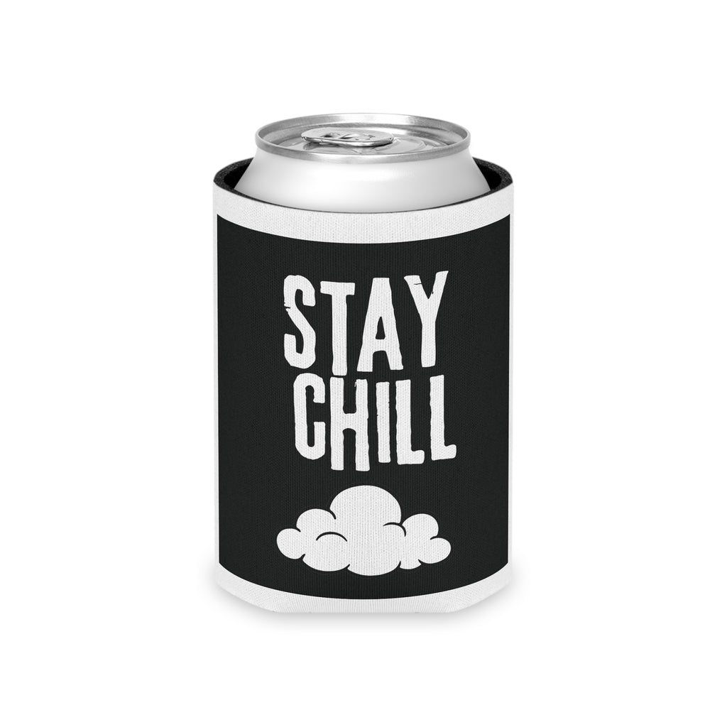 Can Cooler — "Stay Chill" Black Foam Can Cooler with Cloud Graphic
