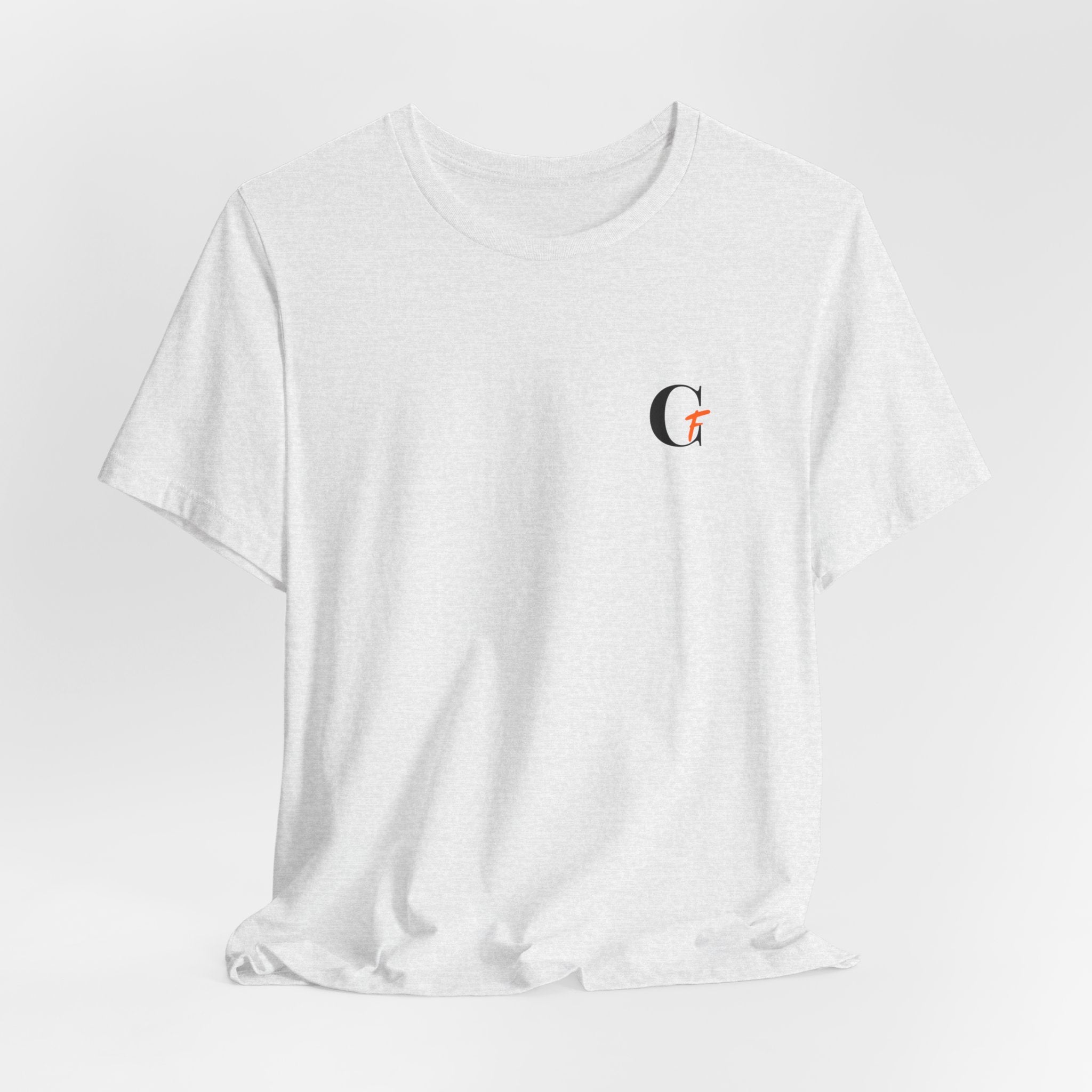 Casual Fits Tee — Minimal Chest G & Back "Casual fits" Graphic T-Shirt