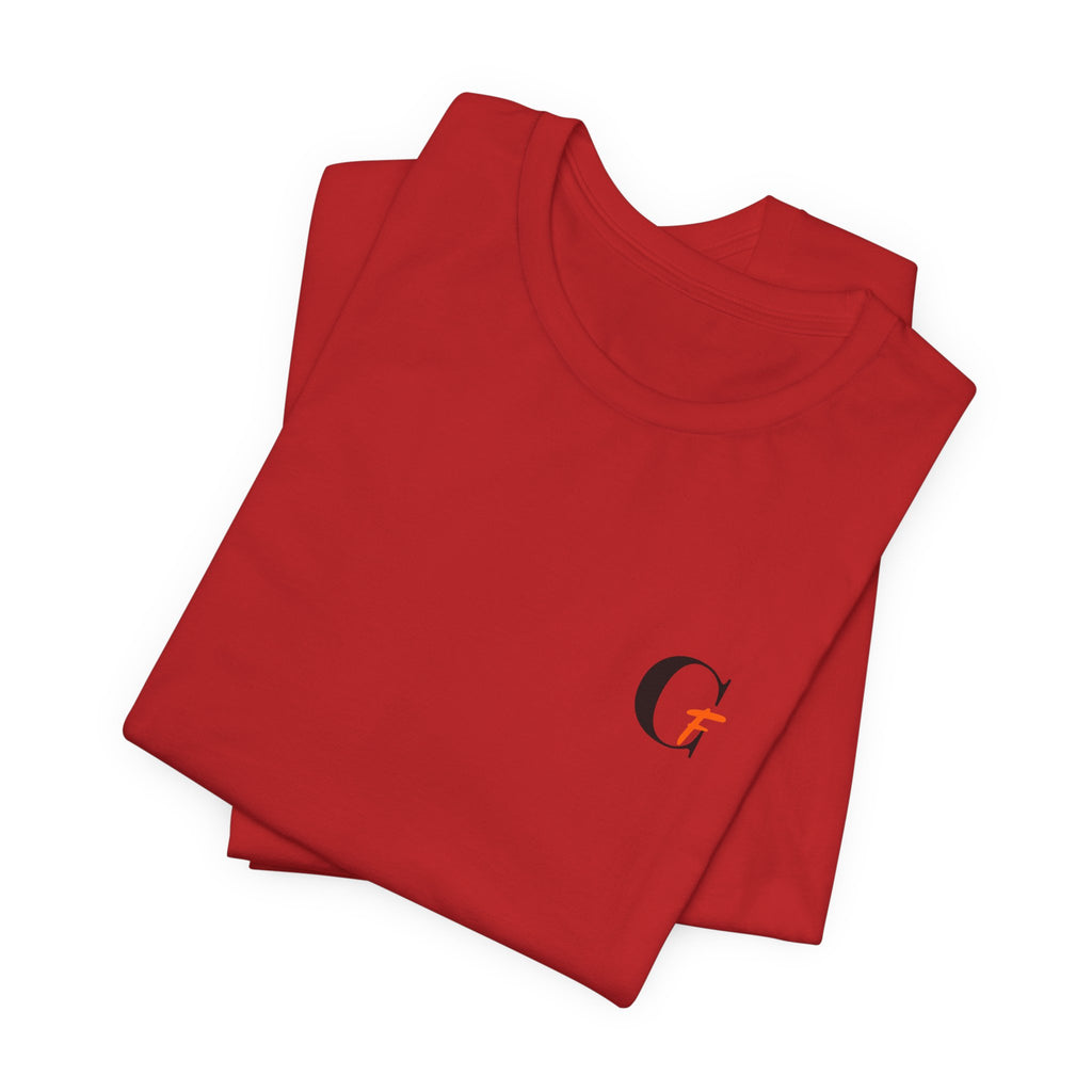 Casual Fits Tee — Minimal Chest G & Back "Casual fits" Graphic T-Shirt