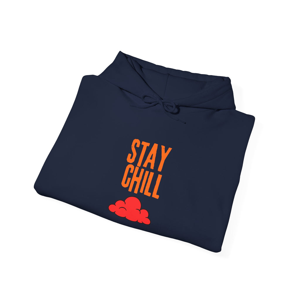 Stay Chill Hoodie — Minimal Retro Cloud Graphic Pullover