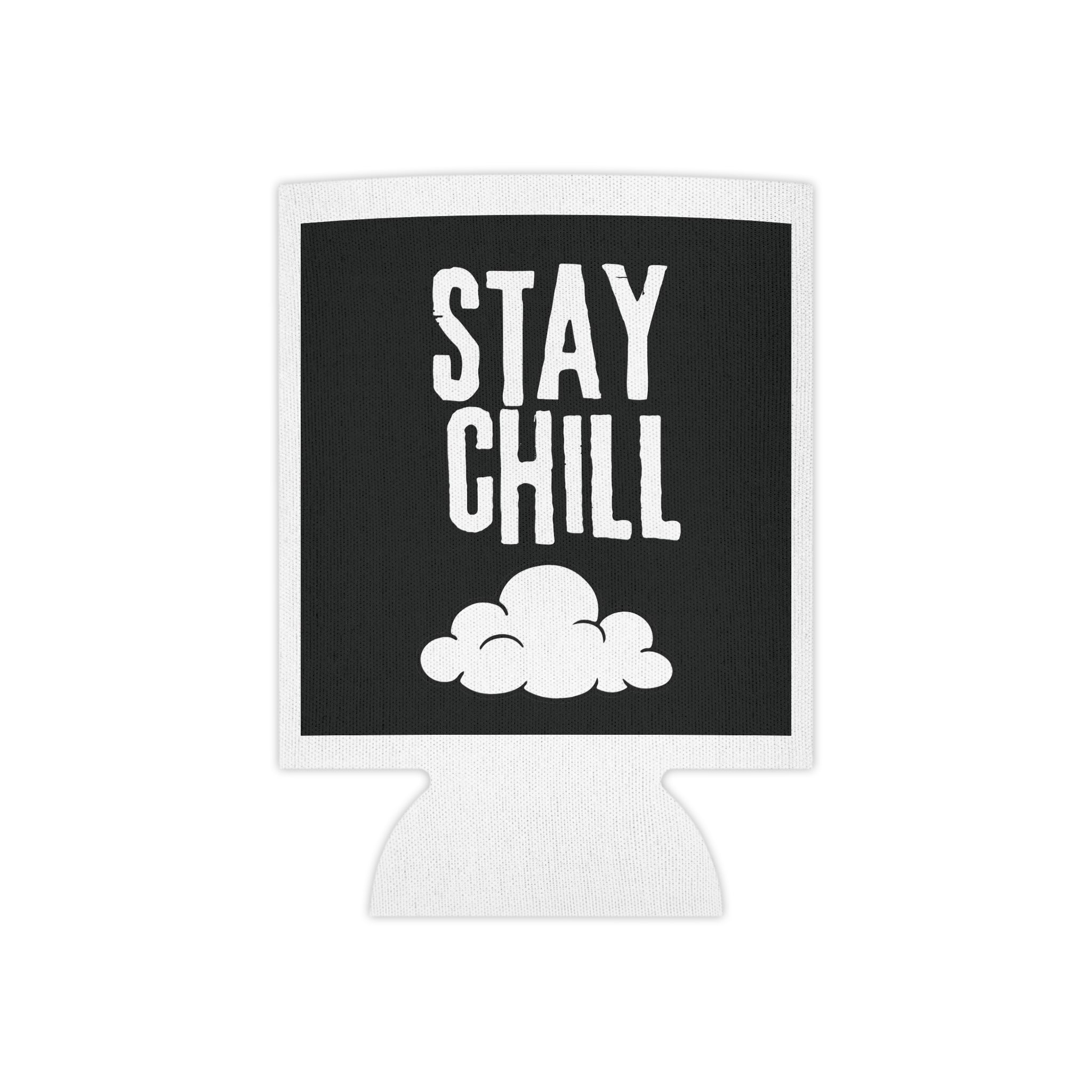 Can Cooler — "Stay Chill" Black Foam Can Cooler with Cloud Graphic